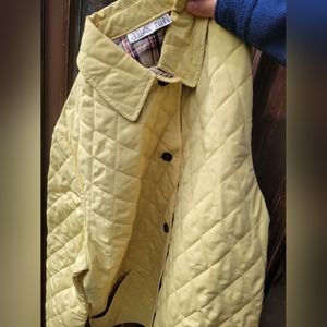 Julia Klein Womens yellow quilted spring jacket